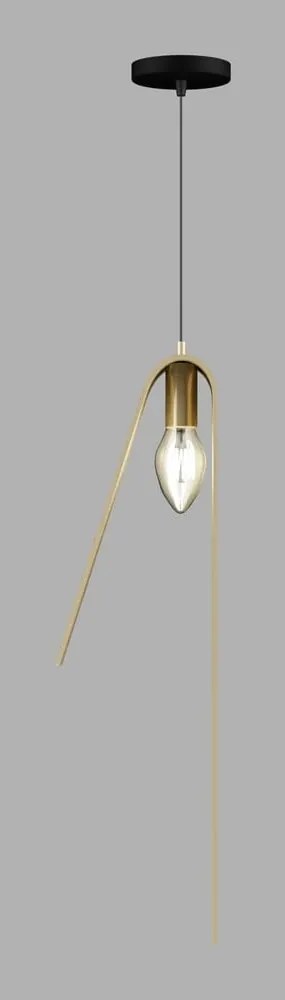 Lampadario nero-oro con paralume in metallo Fold - Squid Lighting