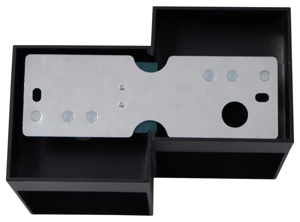 Lampada da parete moderna nera 2 luci - Transfer Double
