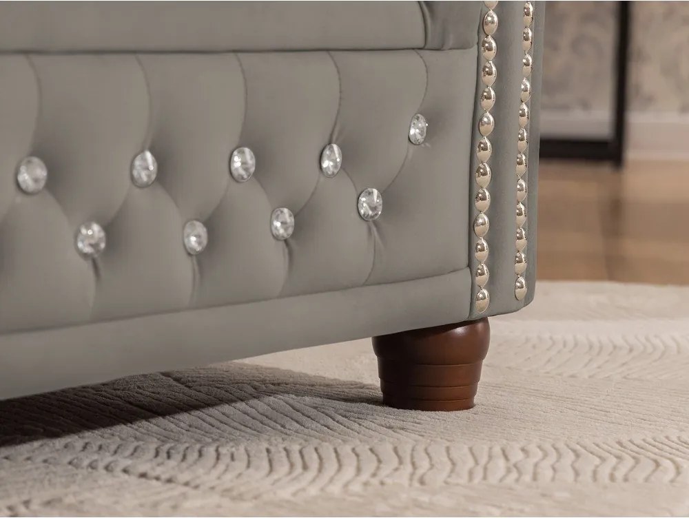 Divano angolare grigio allungabile (con penisola a sinistra/a L) con rivestimento in velluto York Blik – Ropez