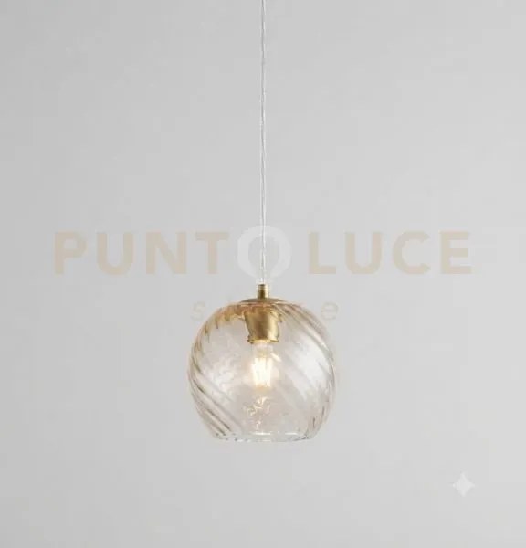 Sospensione 1 luce attacco e27 con cavo cm 250 con vetro 1242 delta...