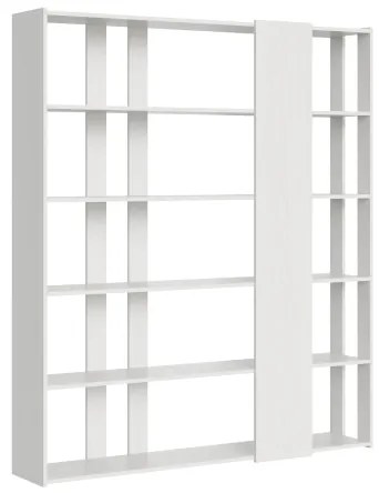 Libreria 178x204h cm a parete in legno Bianco frassino - KATO D