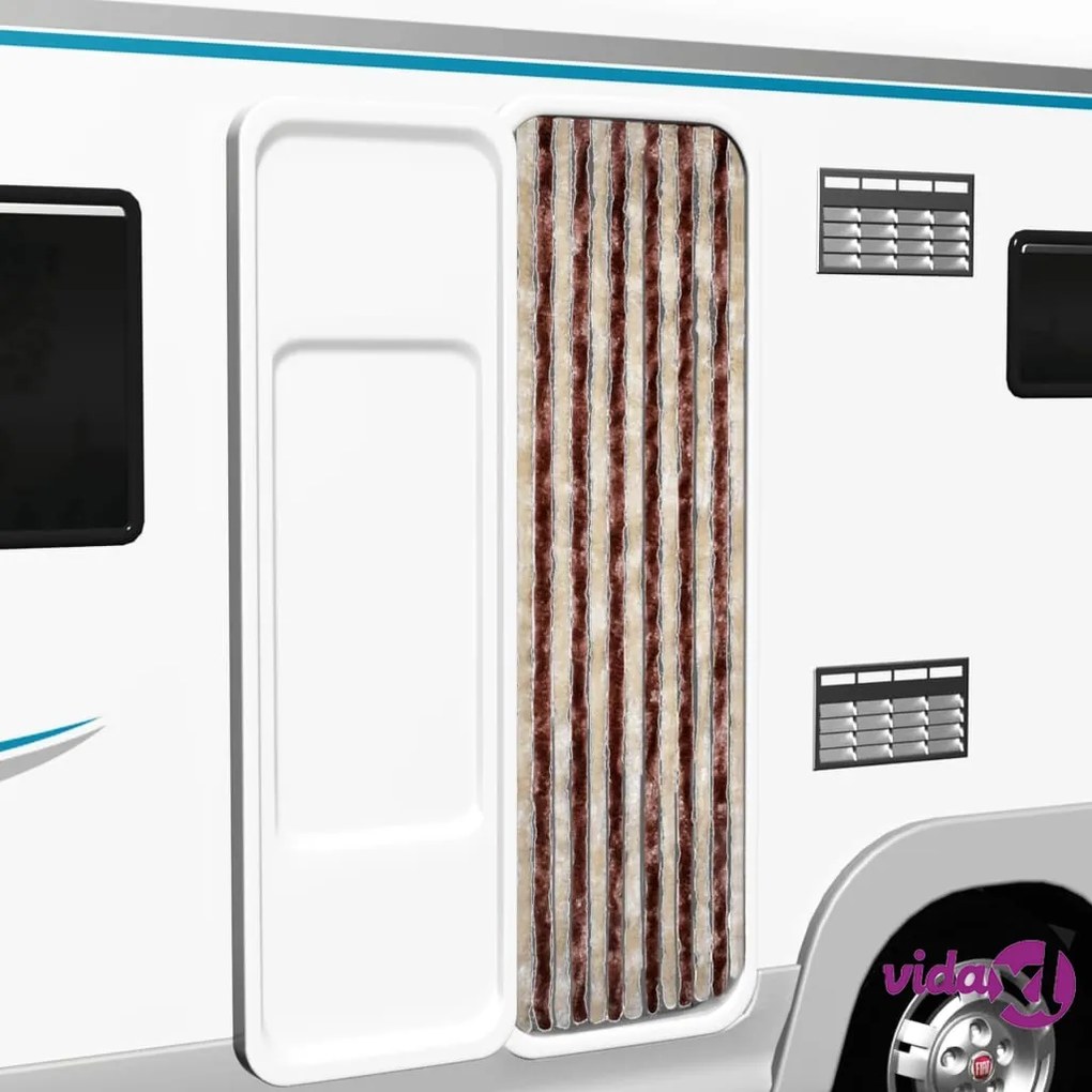 vidaXL Zanzariera Grigio e Marrone Chiaro 56x185 cm Ciniglia