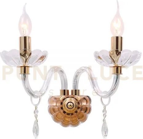 Applique a parete riflesso oro 2 luci attacco e14 40x18x35cm decora...