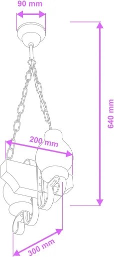 Brilagi - Lampadario a sospensione con catena QUEEN 2xE14/40W/230V faggio