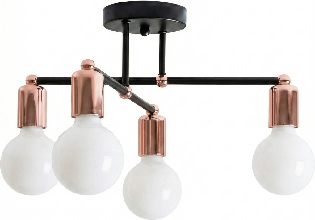 Lampada Di Cristallo Da Soffitto PensileQuadruplo Rose Gold  Glamour 392200