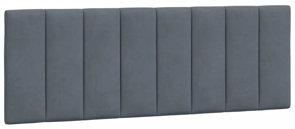 Giroletto con Testiera Grigio Scuro 140x190 cm in Velluto