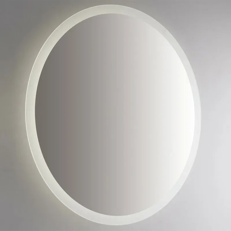 Specchio retroilluminato LED 85 cm tondo da parete con telaio nero