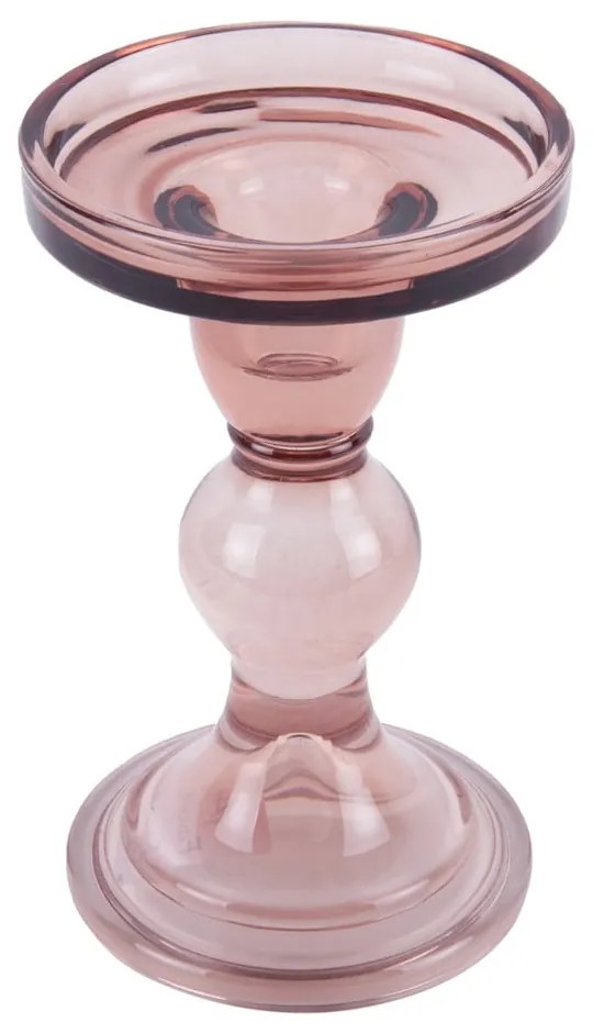 Portacandele in vetro rosa Art - PT LIVING