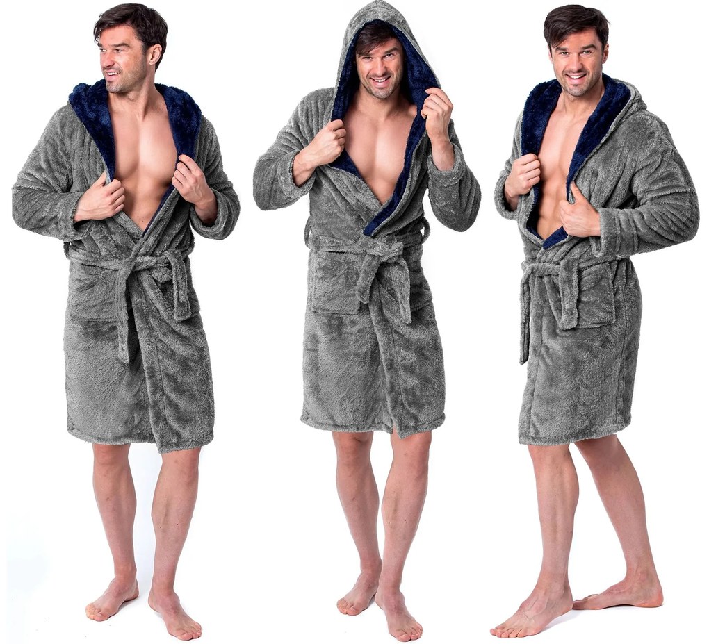 Accappatoio Jordan Grey-Navy MEN M