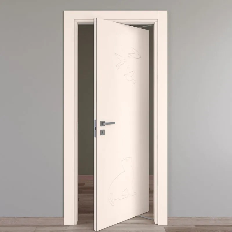 Porta tamburata rototraslante Catbird beige L 70 x H 210 cm destra