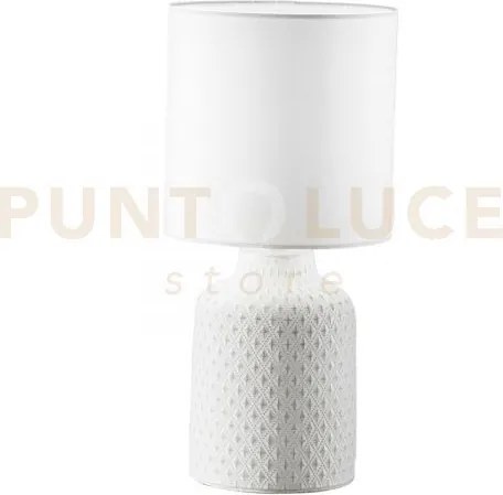 Lumetto ravello bianco 1 luce attacco e14 15x32cm in ceramica con p...