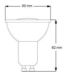 Lampada LED GU10 1.5W, Angolo 120° Colore Bianco Caldo 3.000K