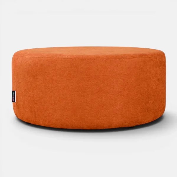 Pouf Tondo Dante L70 cm in Tessuto Antimacchia ARANCIO