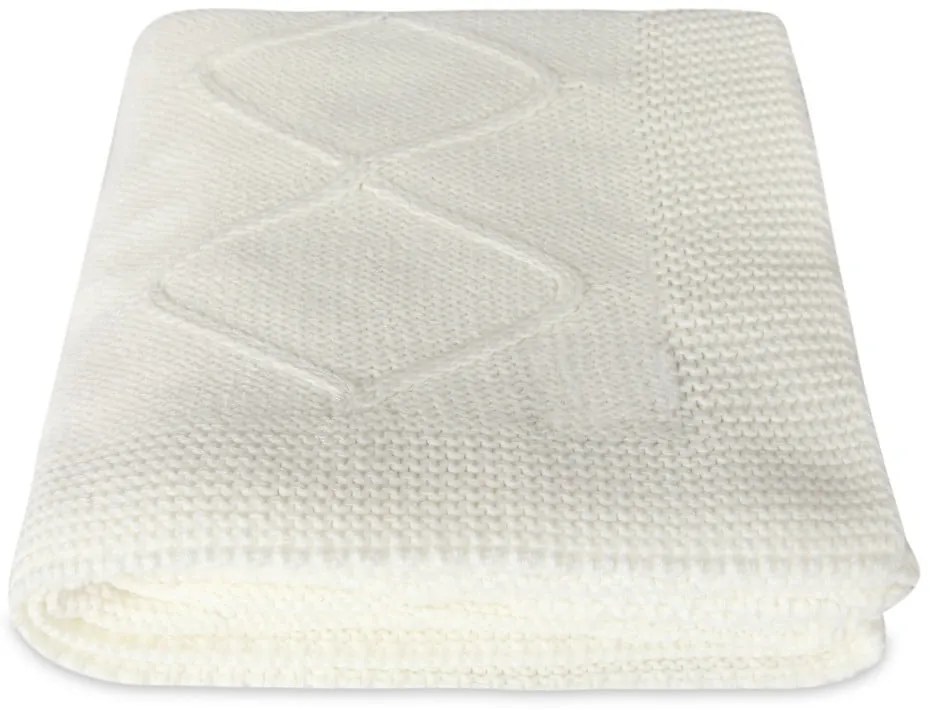 Coperta bianca con cotone Baby Baby, 90 x 90 cm - Homemania Decor