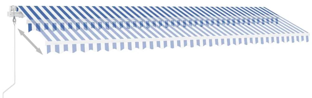 Tenda da Sole Autoportante Automatica 600x300 cm Blu Bianca