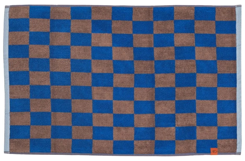 Tappetino da bagno in cotone biologica blu-marrone 50x80 cm Retro - Mette Ditmer Denmark