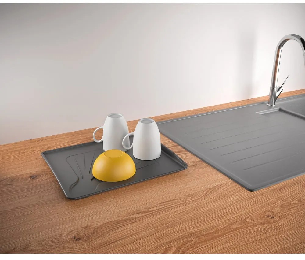 Vaschetta di raccolta in acciaio inox grigio antracite Aquatexplus Lava - Metaltex