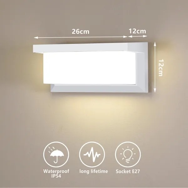 Brilagi - Applique da esterno BRICKY 1xE27/60W/230V bianco IP54