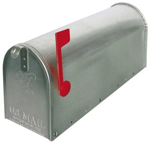 Cassetta postale ALUBOX Usa formato rivista in acciaio argento lucido L 17 x P 48 x H 22.2 cm