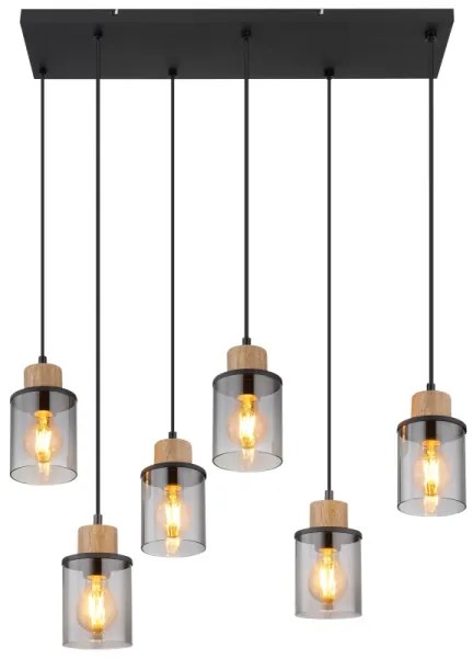 Globo 15707-6H - Lampadario a sospensione con filo REID 6xE27/15W/230V