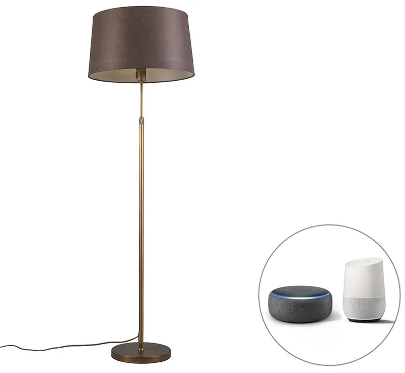 Lampada da terra intelligente bronzo con paralume marrone 45 cm incluso Wifi A60 - Parte