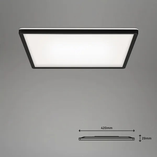 Briloner 7060-015 - Pannello LED dimmerabile SLIM 22W/230V 42x42 cm nero Wi-Fi Tuya + telecomando