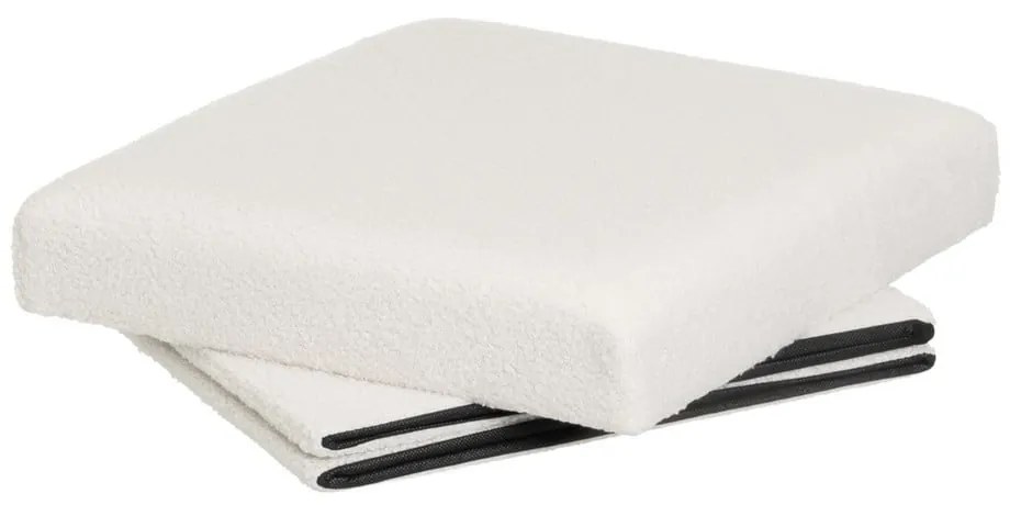 Poggiapiedi in tessuto bouclé bianco Ecru - Casa Selección