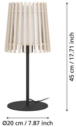 Eglo 900904 - Lampada da tavolo FATTORIA 1xE27/25W/230V