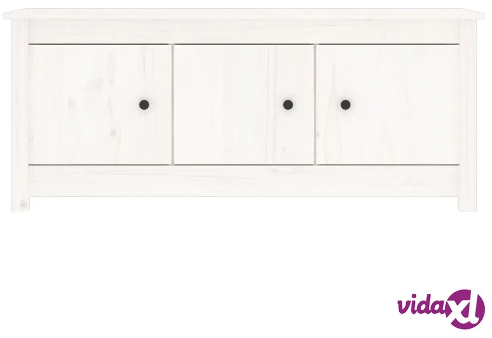 vidaXL Scarpiera Bianca 110x38x45,5 cm in Legno Massello di Pino