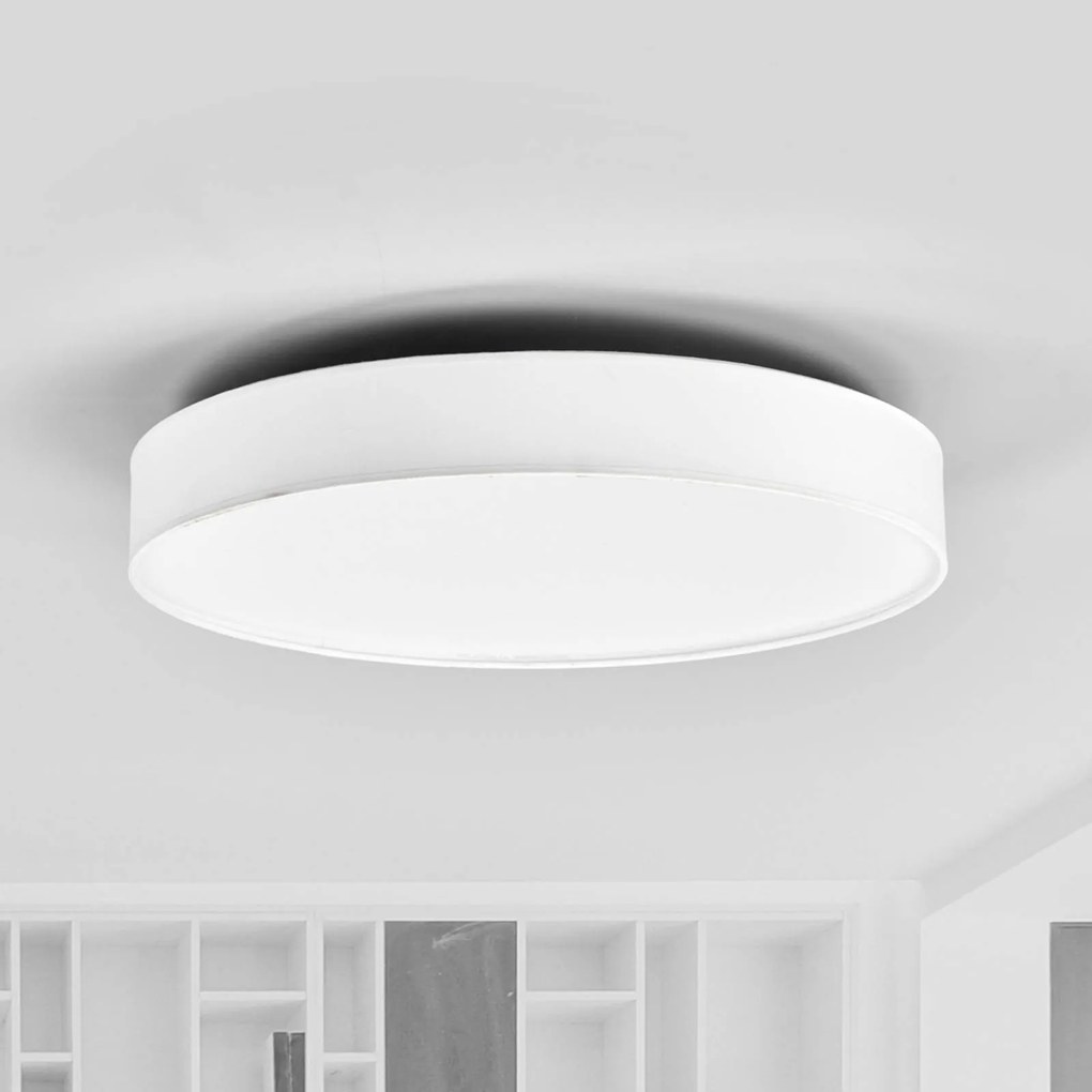 Plafoniera LED Saira di Lindby, Ø 50 cm, bianco, tessuto