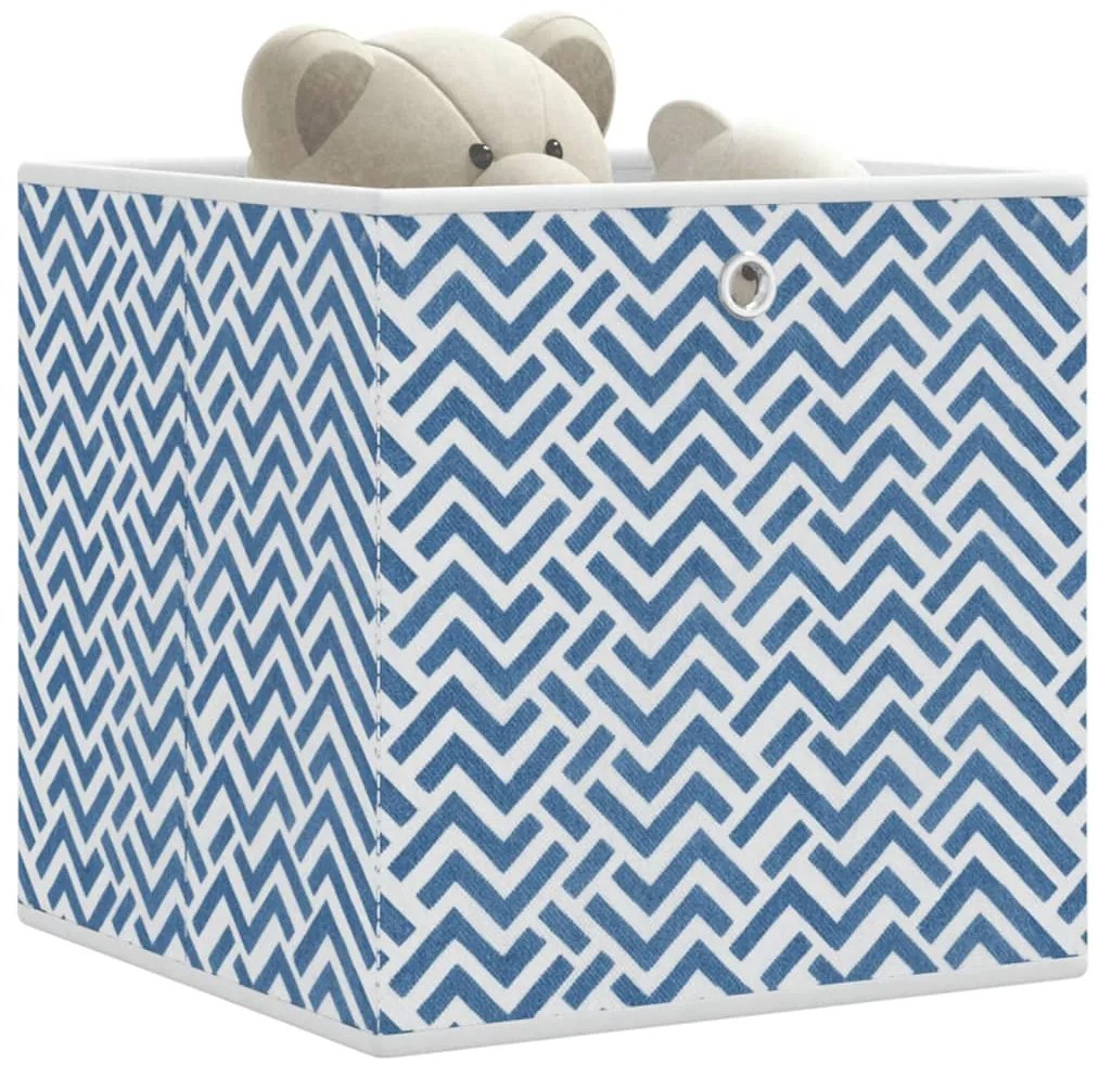 Scatole Portaoggetti 10 Pz Blu 32x32x32 Cm Tessuto Non Tessuto /