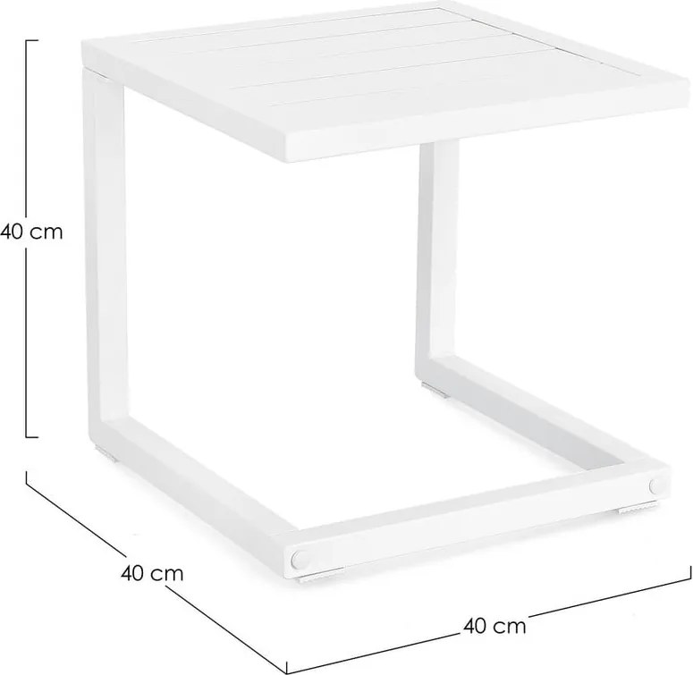 Tavolino da giardino in alluminio 40x40 cm Hilde – Bizzotto