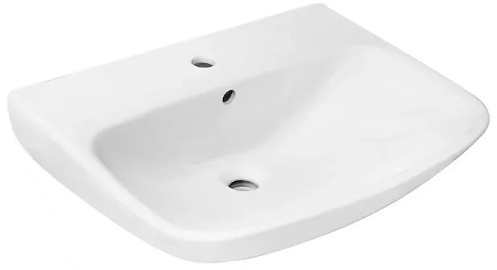 Lavabo con colonna 60 cm monoforo in ceramica lucida Ginevra