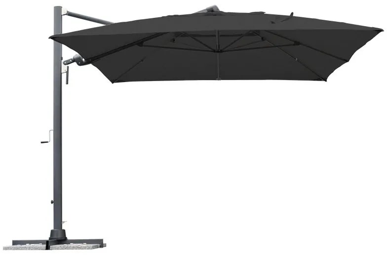 Ombrellone a palo laterale grigio Sombra NATERIAL con telo rettangolare grigio L 293 x P 392 x H 270 cm