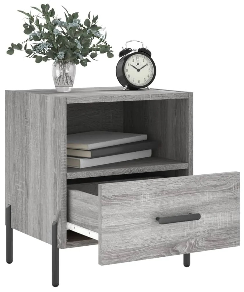 Comodini 2 pz grigio sonoma 40x35x47,5 cm in legno multistrato