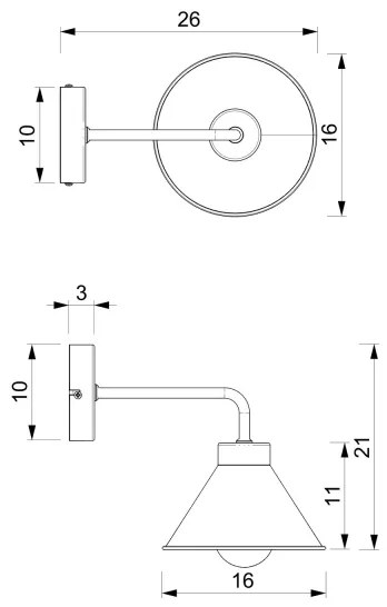 Lampada da parete DEMET 1xE27/60W/230V nero/oro