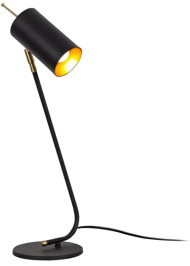 Lampada da tavolo in nero e oro con paralume in metallo (altezza 55 cm) Sivani - Opviq lights