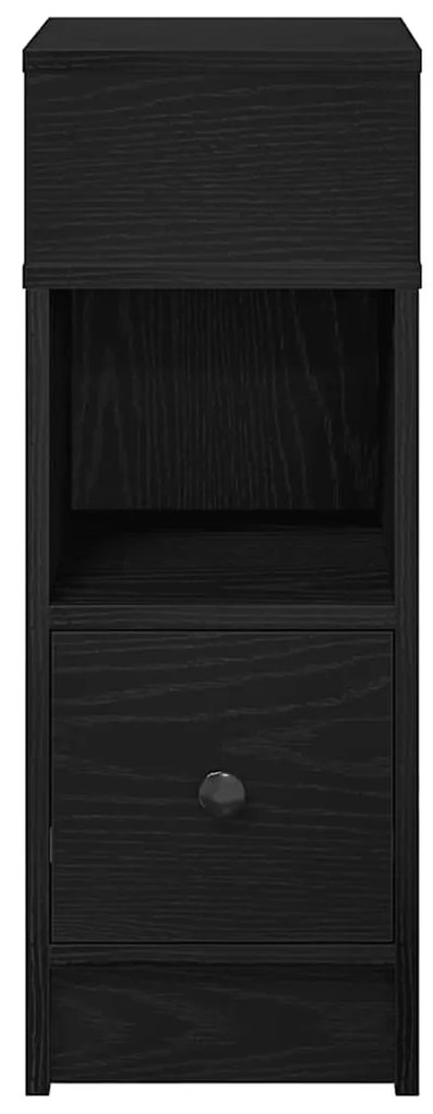 Comodino con cassetto nero 25x31x66 cm
