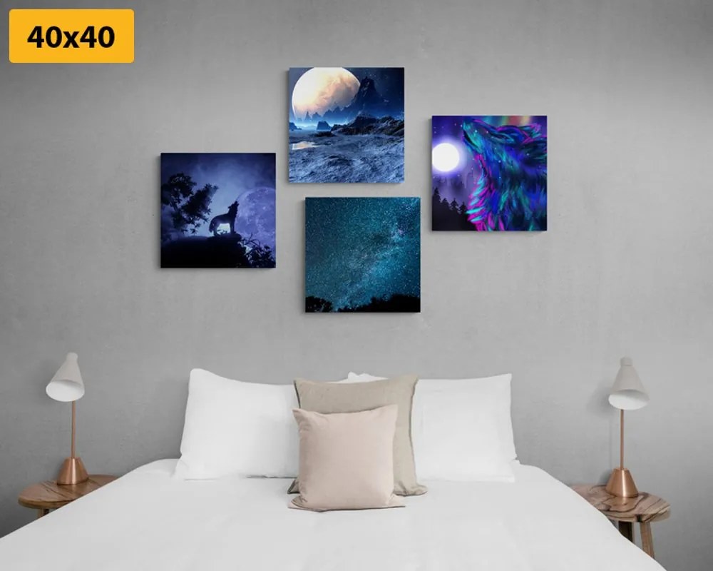 Set di quadri – Lupo misterioso