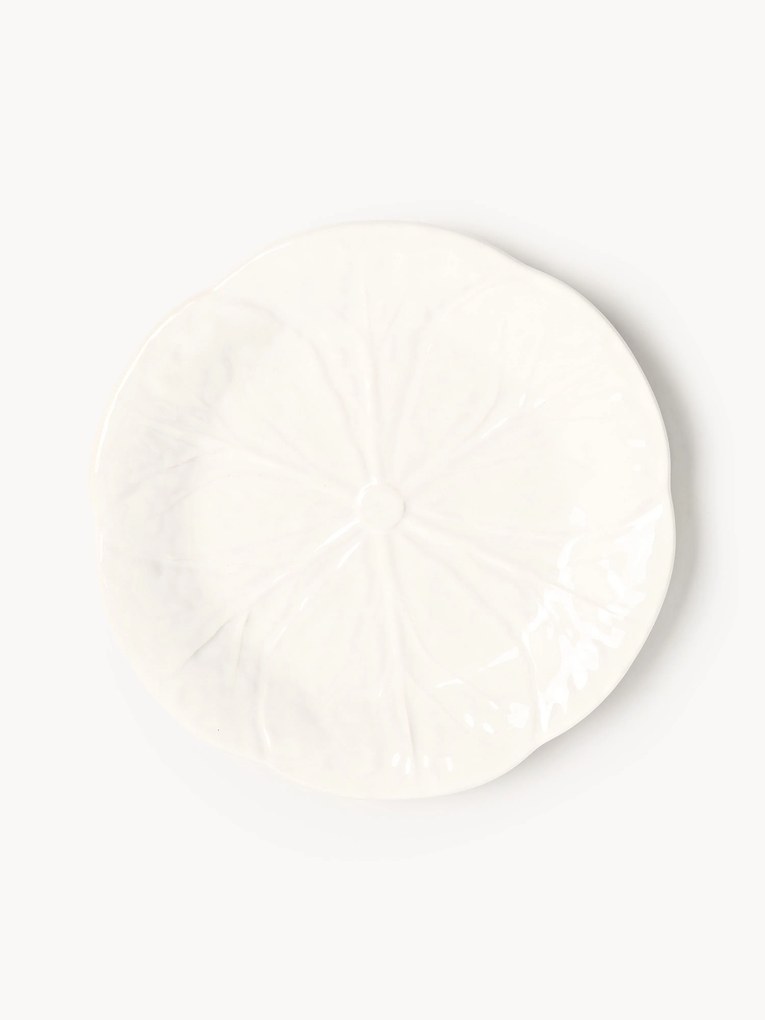 Set di 4 piatti da colazione dipinti a mano Cabbage