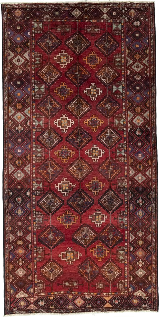 Hamedan Tappeto 150 x 310 Rosso (Iran) Annodato A Mano