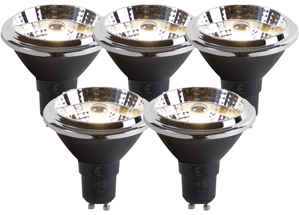 Set di 5 lampadine LED GU10 dimmerabili con luce calda AR70 6W 2000K-3000K