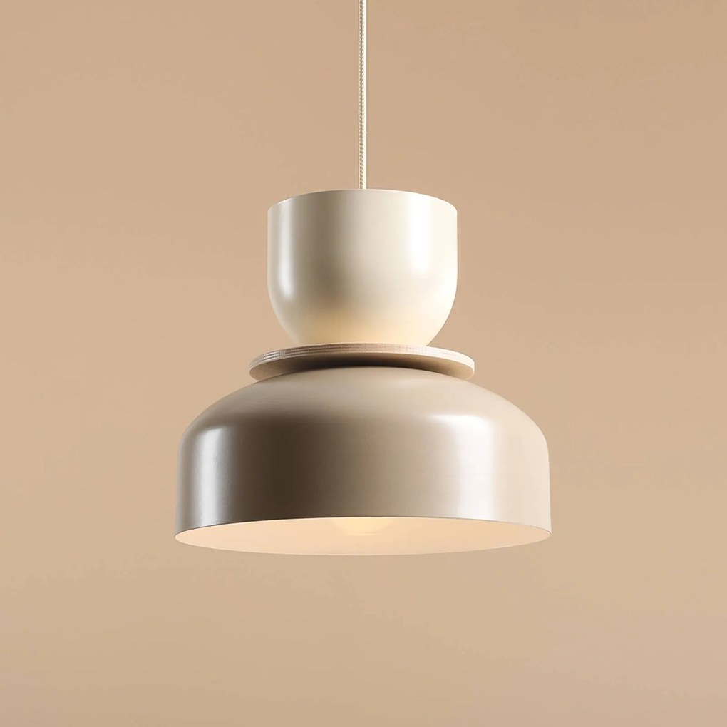 ALDEX Lampada a sospensione Uto, beige/crema, paralume in metallo