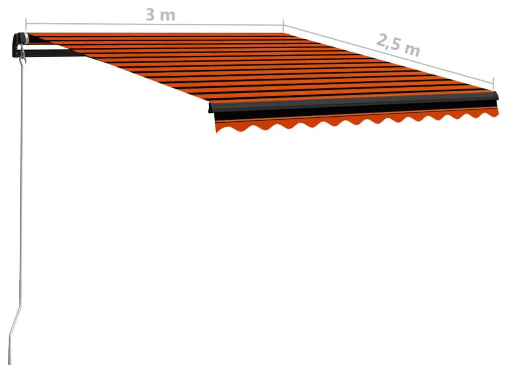 Tenda da Sole Retrattile Manuale 300x250 cm Arancione e Marrone