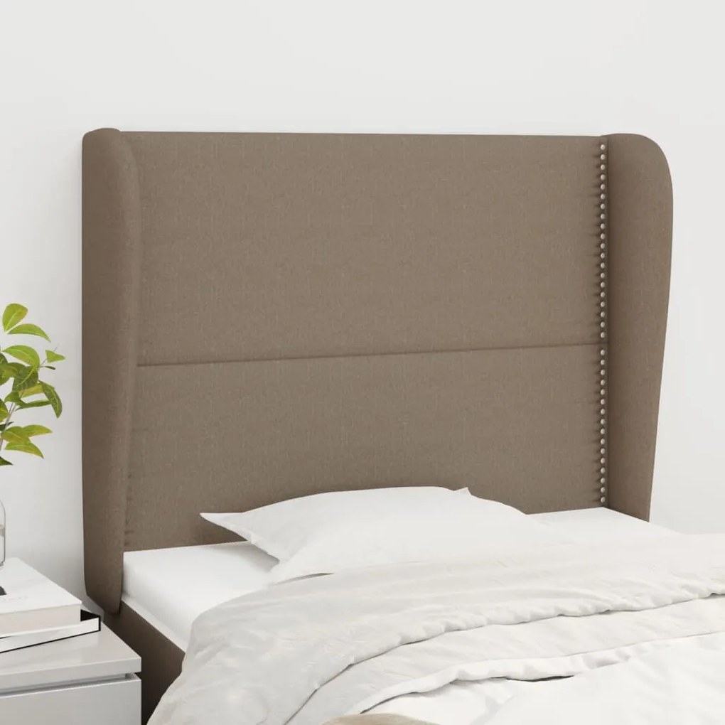 Testiera Ad Orecchio Tortora 83x23x118/128 Cm İn Tessuto /
