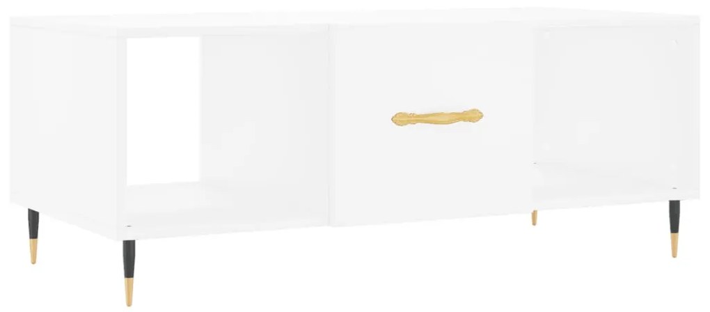 Tavolino da salotto bianco 102x50x40 cm in legno multistrato