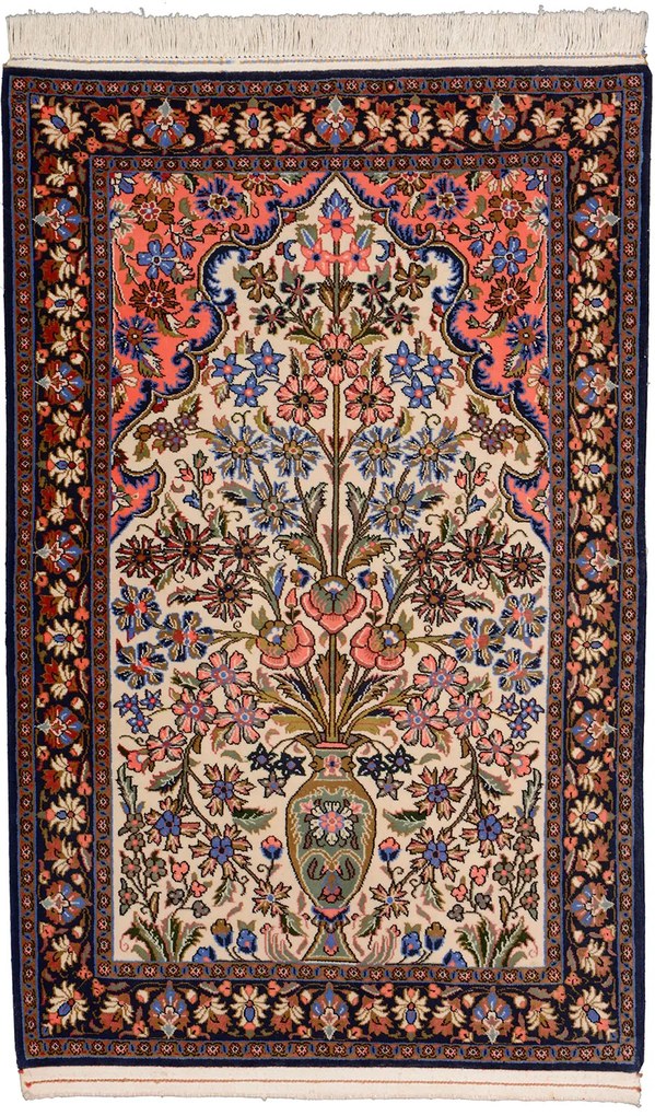 Ghom Tappeto persiano 130x80 Beige (Iran) Annodato A Mano