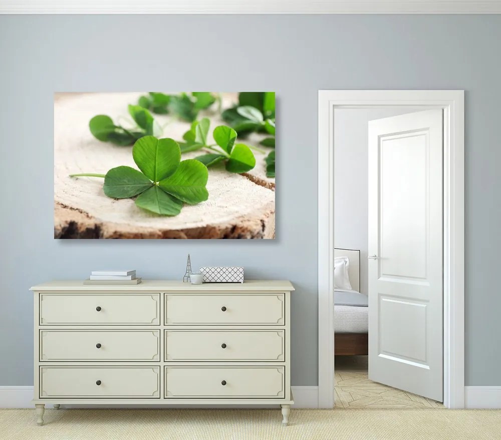Quadro su tela – Quadrifogli verdi