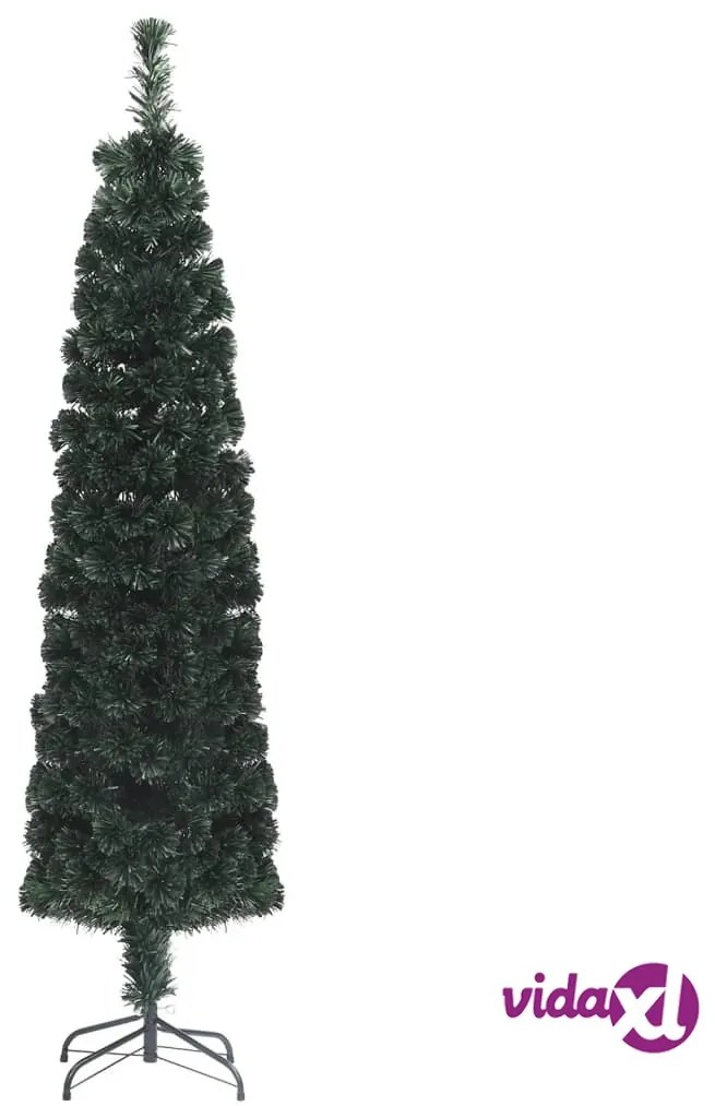 vidaXL Albero Natale Artificiale Sottile Supporto 150 cm Fibra Ottica