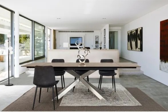 Sedia Da Interno In Ecopelle Antracite Vintage Senza Braccioli Kyra Bizzotto - 4 Pz